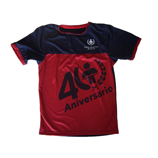 PLAYERA DEPORTIVA PARA NIÑO Y NIÑA CON LOGO ALFRENTE COLEGIO AMERICANO